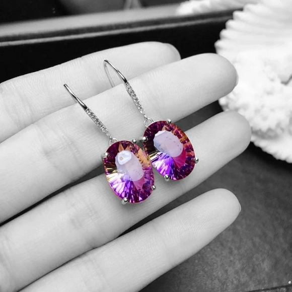 🎀Rose Gold Ametrine Drop Earrings - Picture 4 of 5